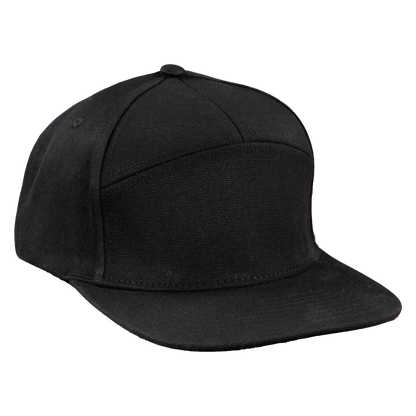 Premium Wax Canvas 7-Panel Hat - Sable Black