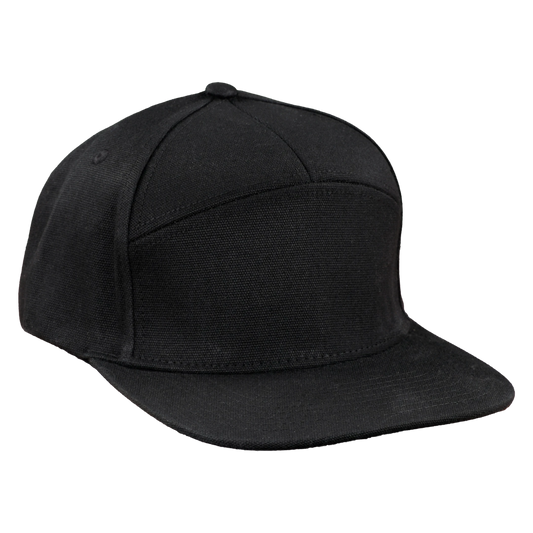 Premium Wax Canvas 7-Panel Hat - Sable Black