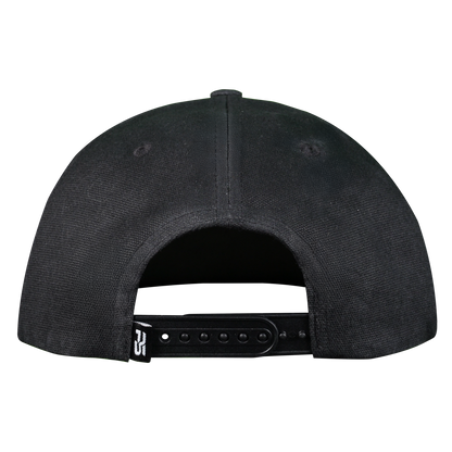 Premium Wax Canvas 7-Panel Hat - Sable Black