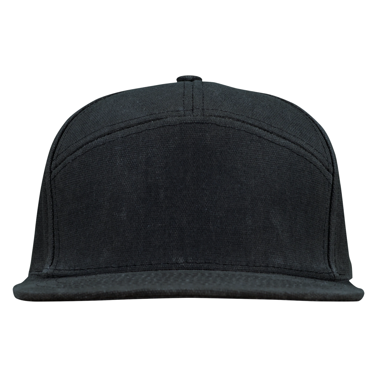 Premium Wax Canvas 7-Panel Hat - Sable Black