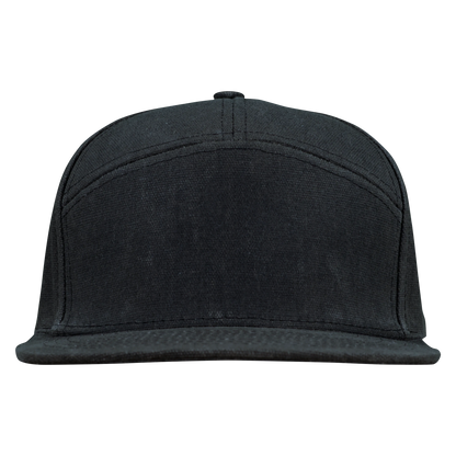 Premium Wax Canvas 7-Panel Hat - Sable Black
