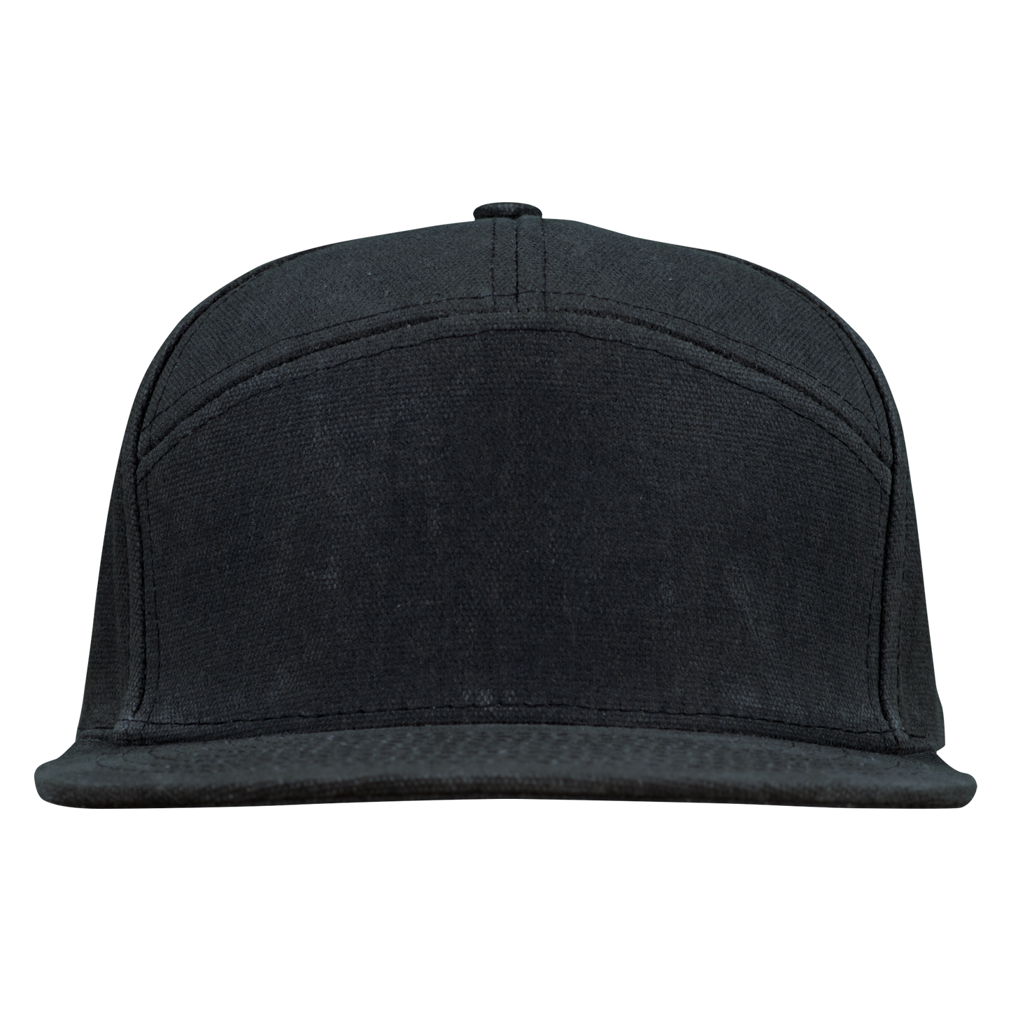 Premium Wax Canvas 7-Panel Hat - Sable Black