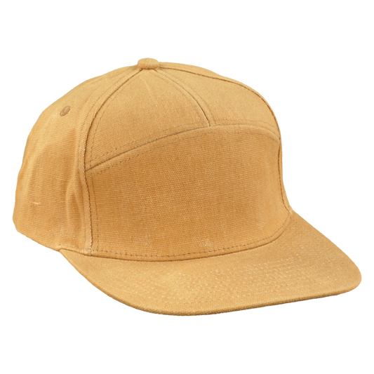 Premium Wax Canvas 7-Panel Hat - Sahara Tan