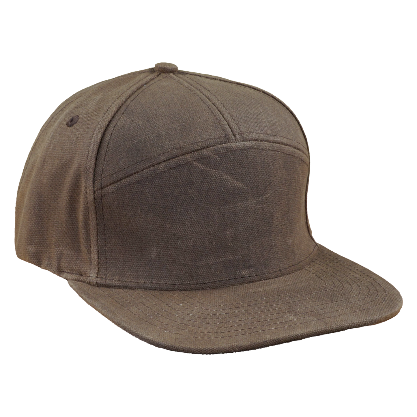 Premium Wax Canvas 7-Panel Hat - Umber Brown