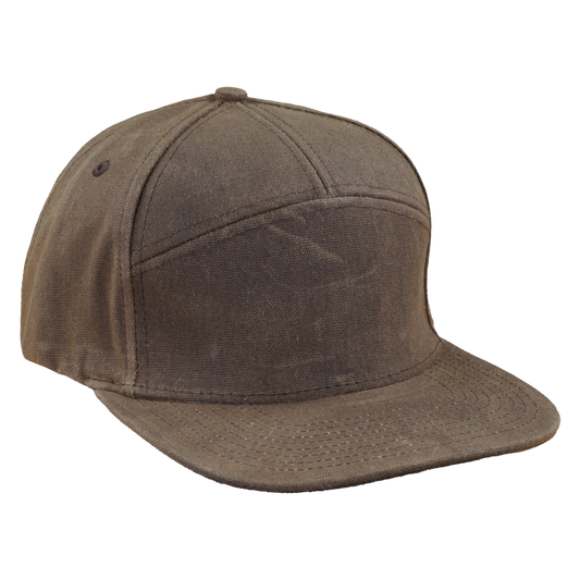 Premium Wax Canvas 7-Panel Hat - Umber Brown