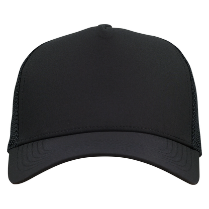 Structured 5-Panel Trucker Hat - Sable Black