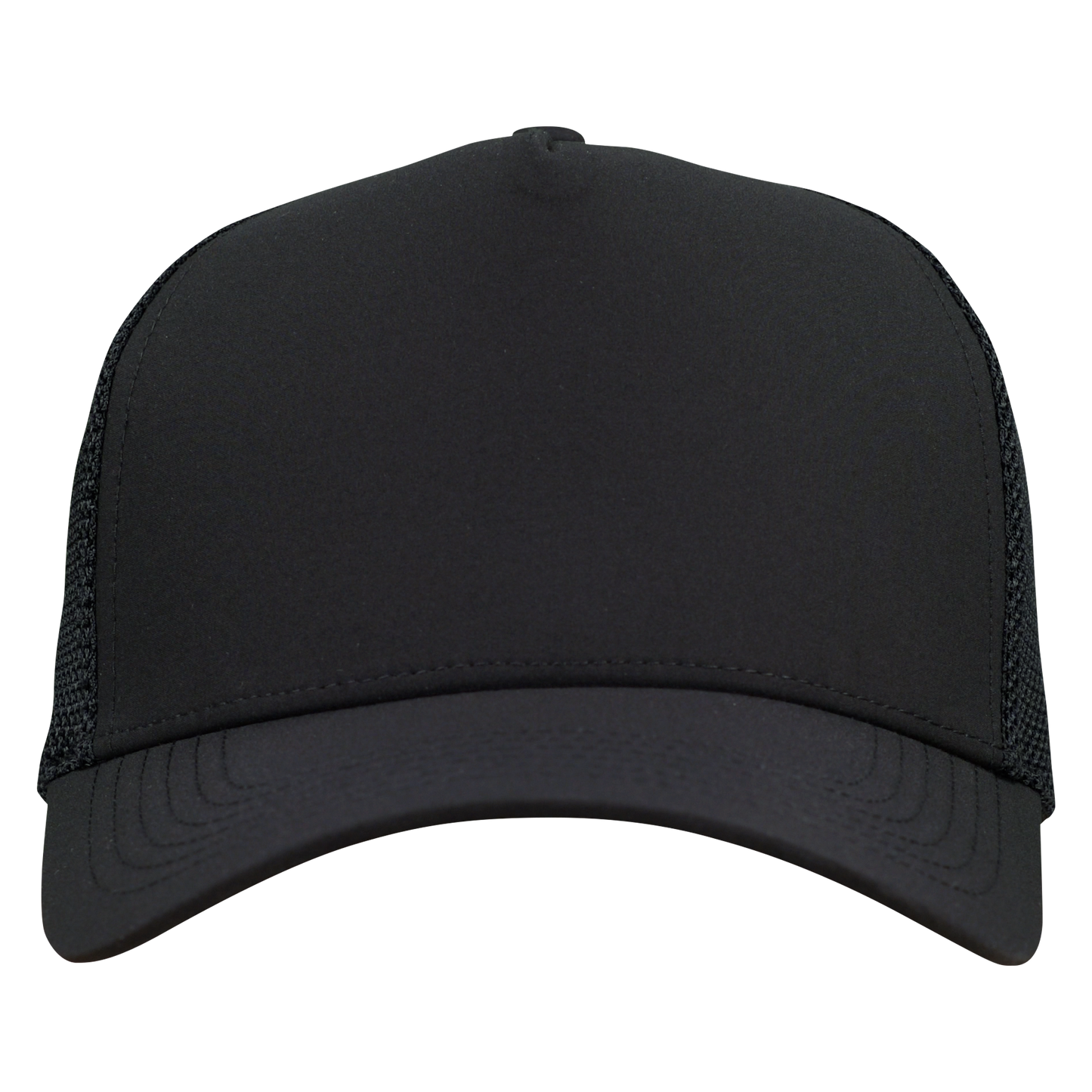 Structured 5-Panel Trucker Hat - Sable Black
