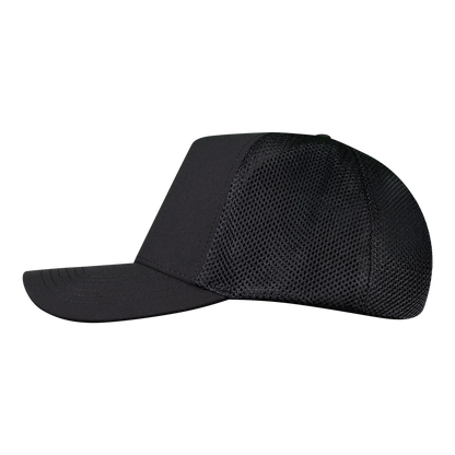 Structured 5-Panel Trucker Hat - Sable Black