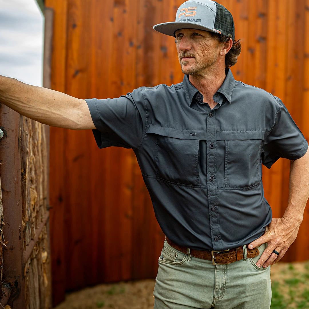 *Limited Stock*  Short Sleeve Fishing Shirt - Fossil Gray