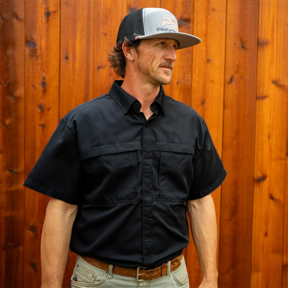 *Limited Stock* Pro Series Flex Short Sleeve Fishing Shirt - Sable Black