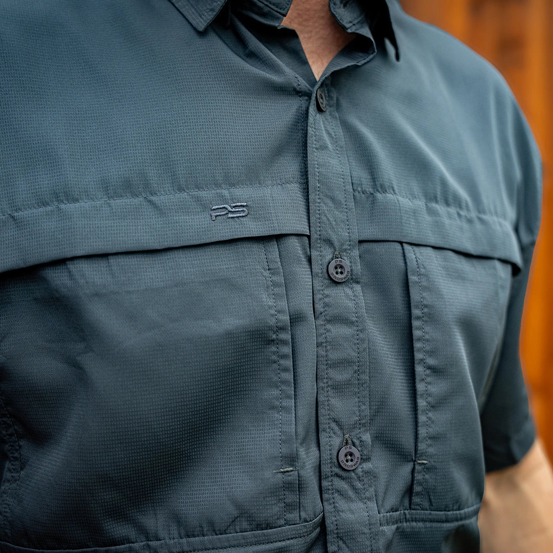 *Limited Stock*  Short Sleeve Fishing Shirt - Fossil Gray