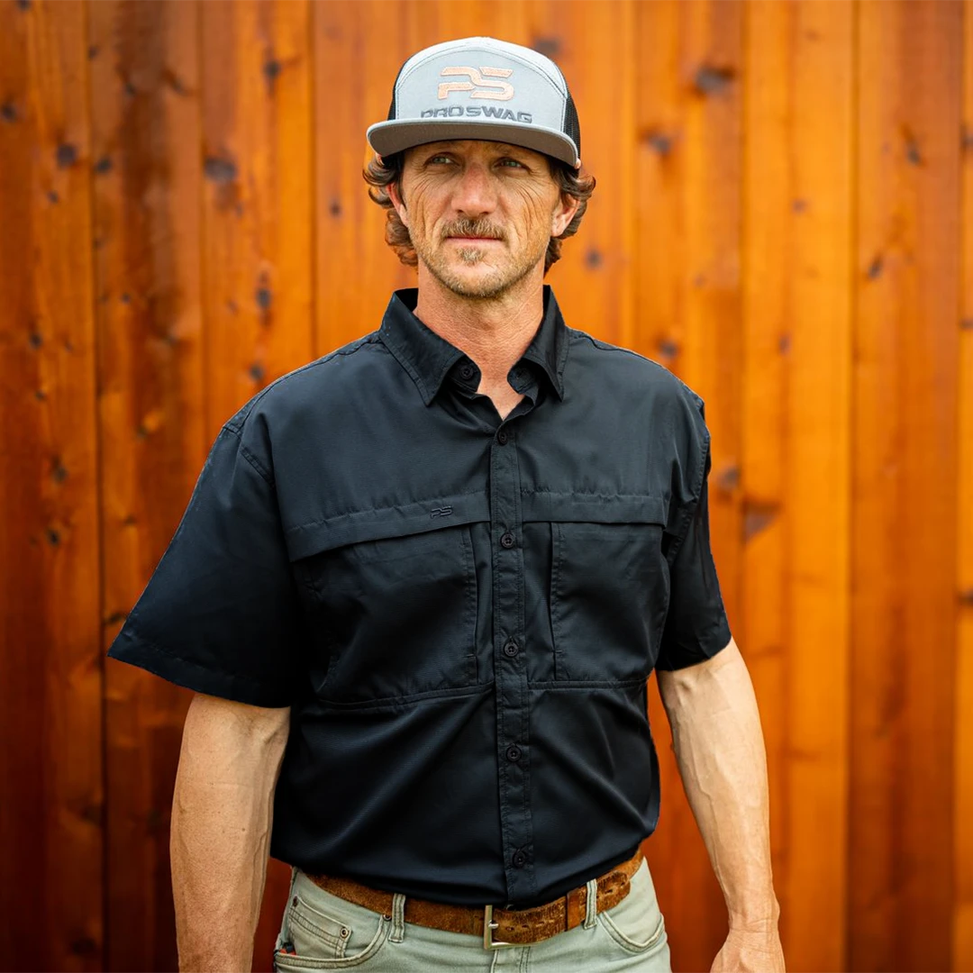 *Limited Stock* Pro Series Flex Short Sleeve Fishing Shirt - Sable Black