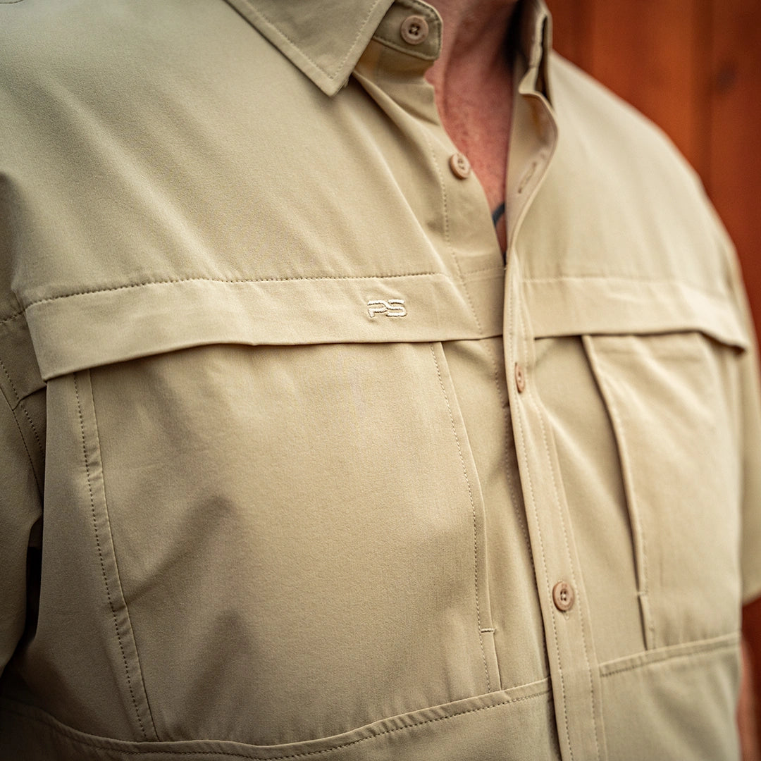 *Limited Stock* Pro Series Flex Short Sleeve Fishing Shirt - Sands Tan