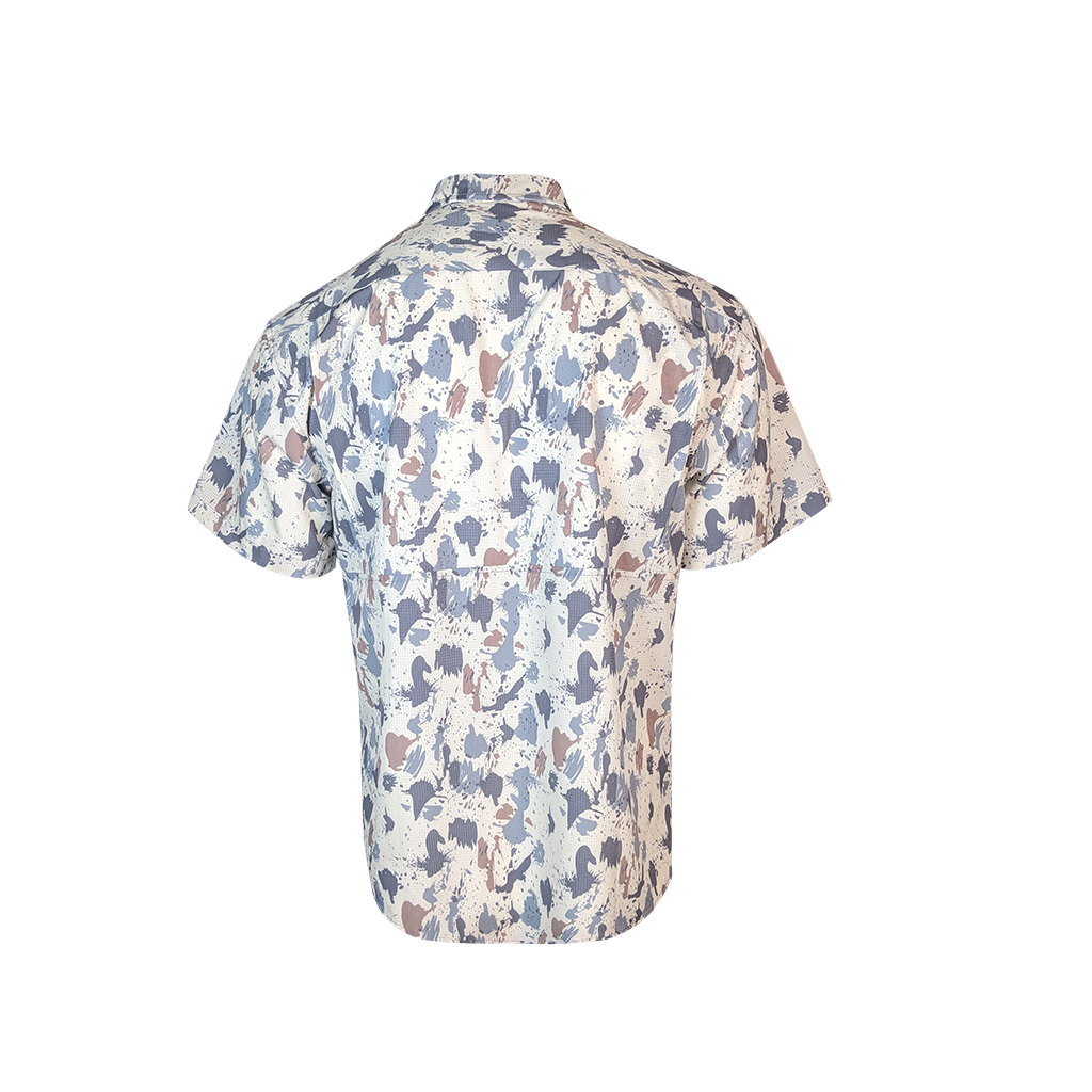 Premium Series Camo Short Sleeve Fishing Shirt - Arctic