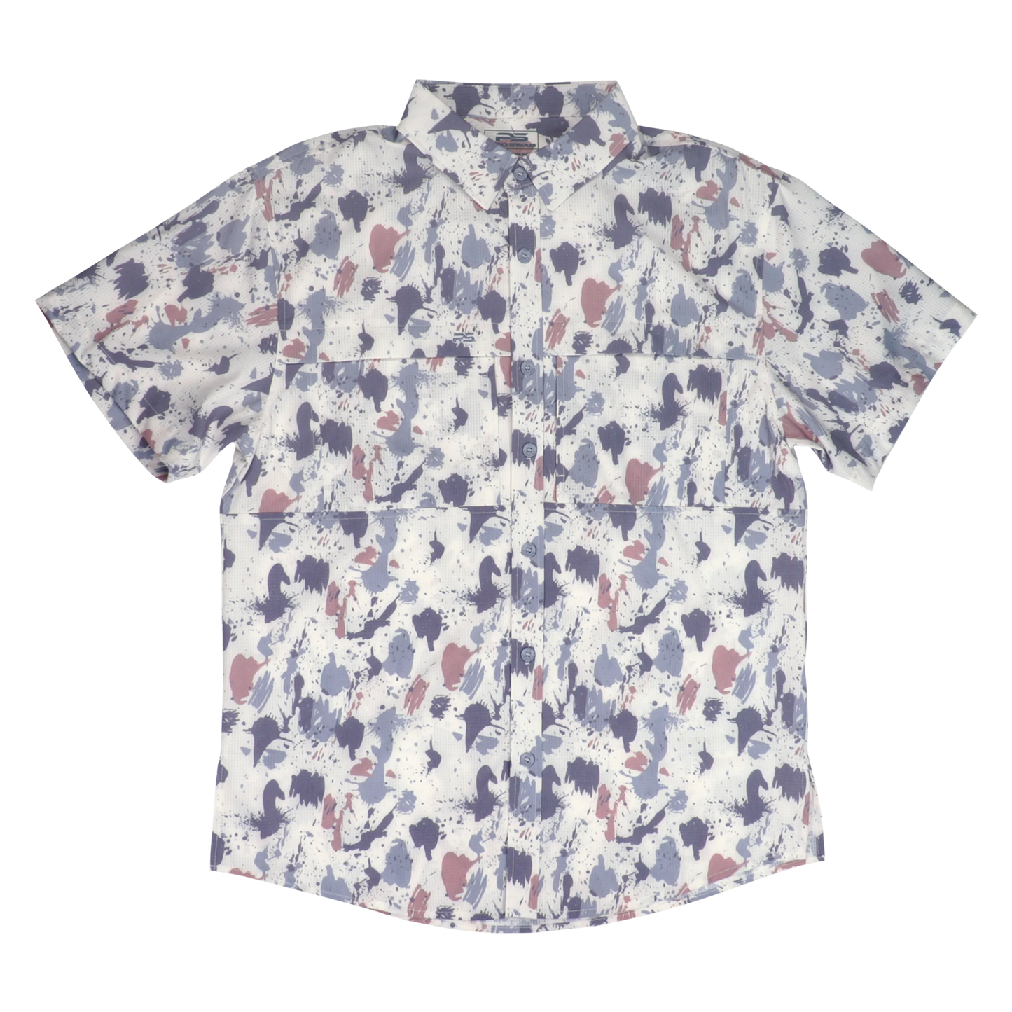 Premium Series Camo Short Sleeve Fishing Shirt - Arctic