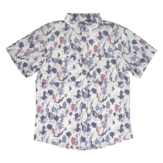 Premium Series Camo Short Sleeve Fishing Shirt - Arctic