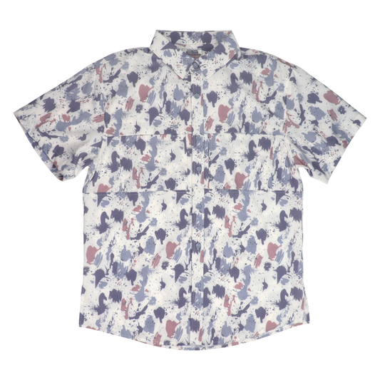 Premium Series Camo Short Sleeve Fishing Shirt - Arctic