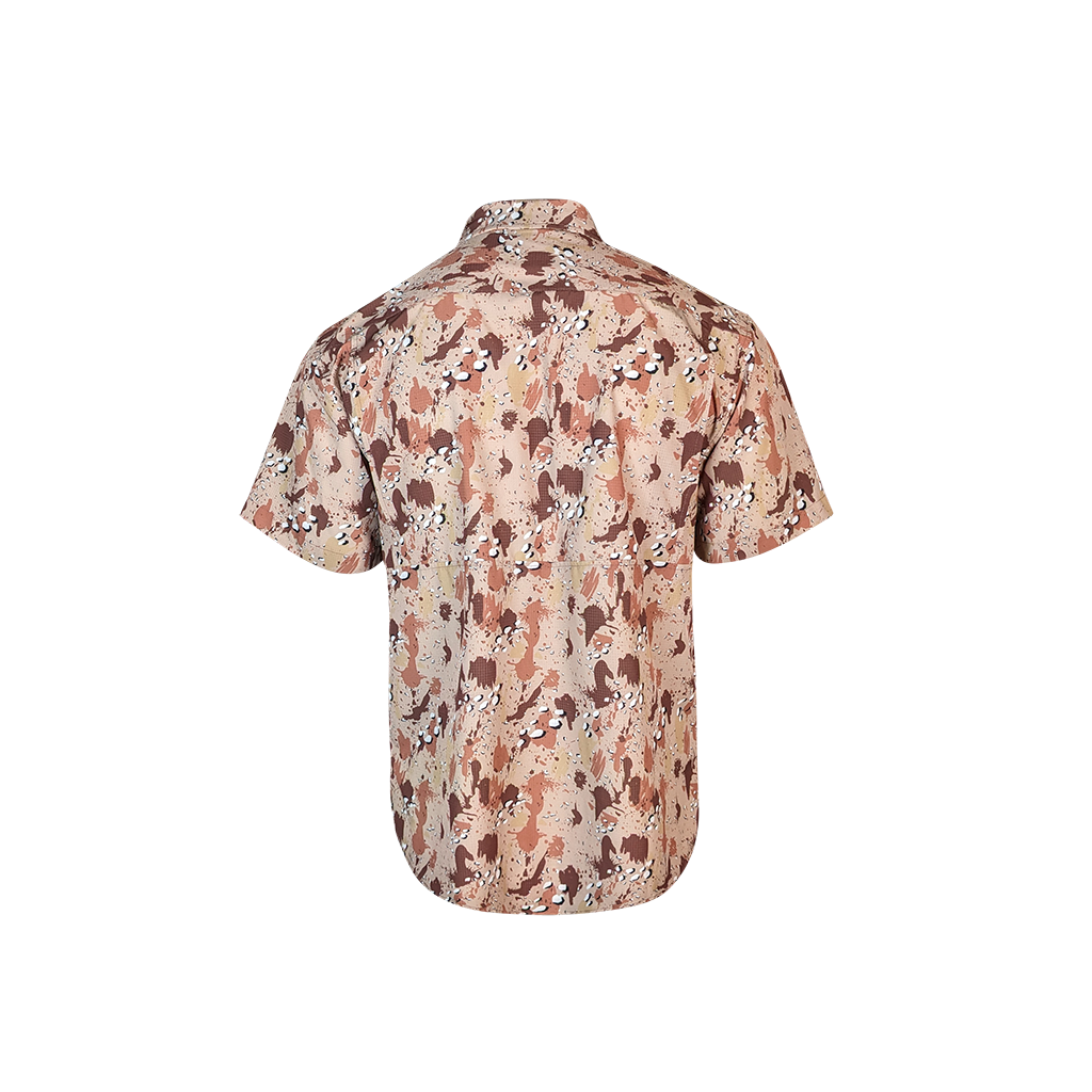 Premium Series Camo Short Sleeve Fishing Shirt - Chocolate Chip
