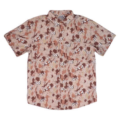 Premium Series Camo Short Sleeve Fishing Shirt - Chocolate Chip