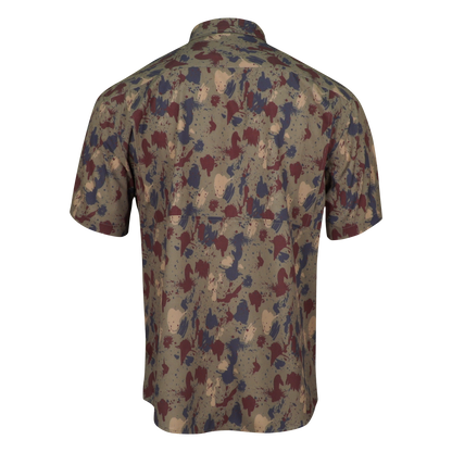 Premium Series Camo Short Sleeve Fishing Shirt - Clay