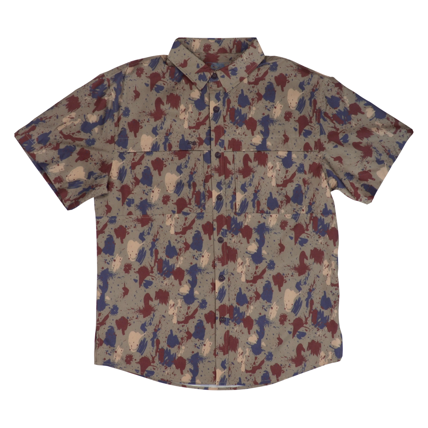 Premium Series Camo Short Sleeve Fishing Shirt - Clay