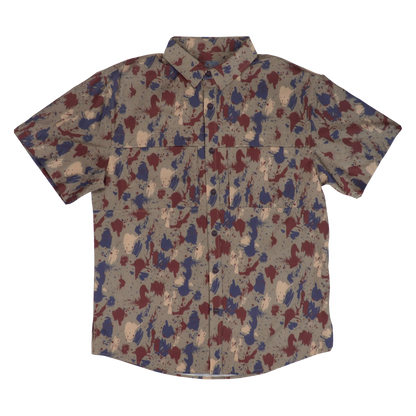 Premium Series Camo Short Sleeve Fishing Shirt - Clay