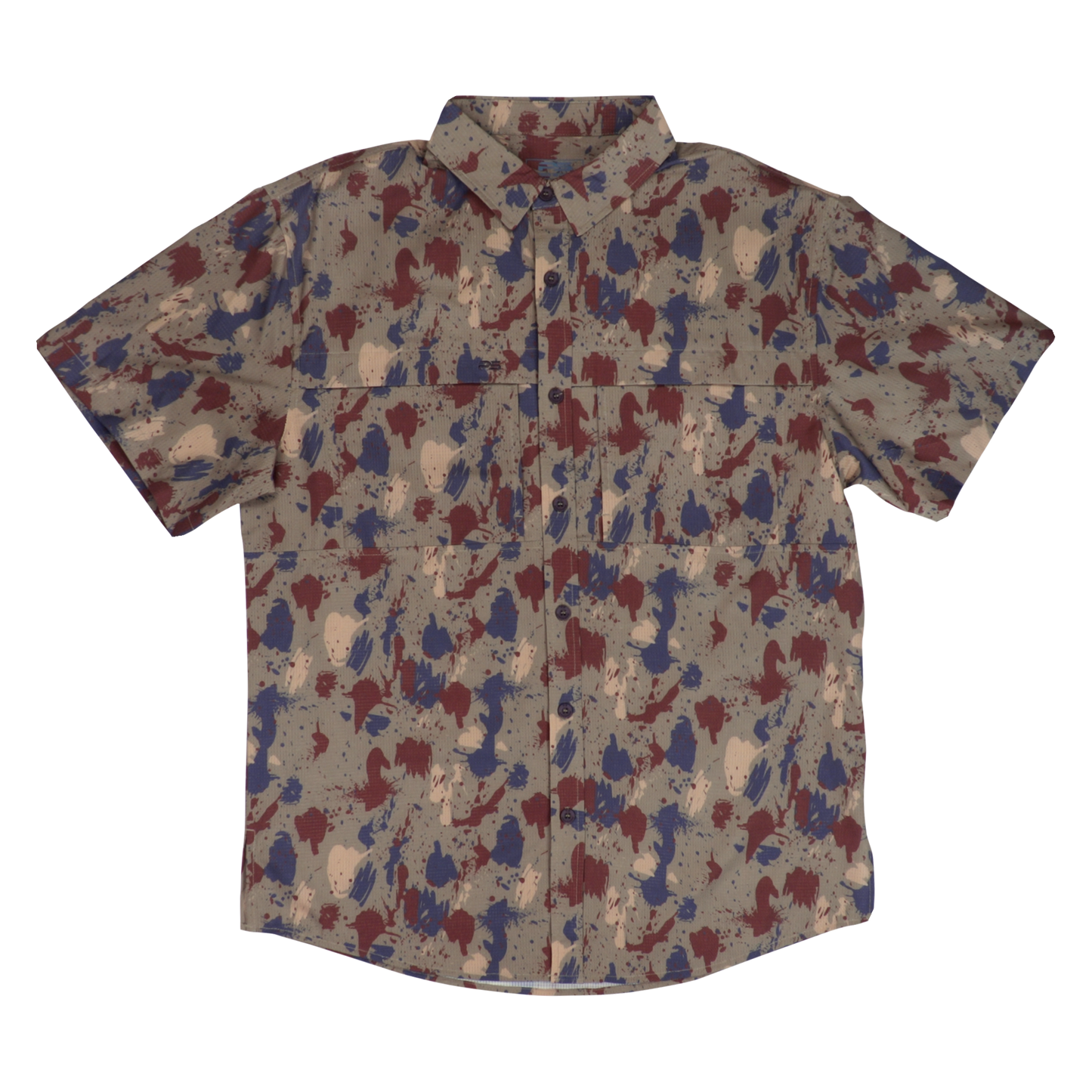 Premium Series Camo Short Sleeve Fishing Shirt - Clay