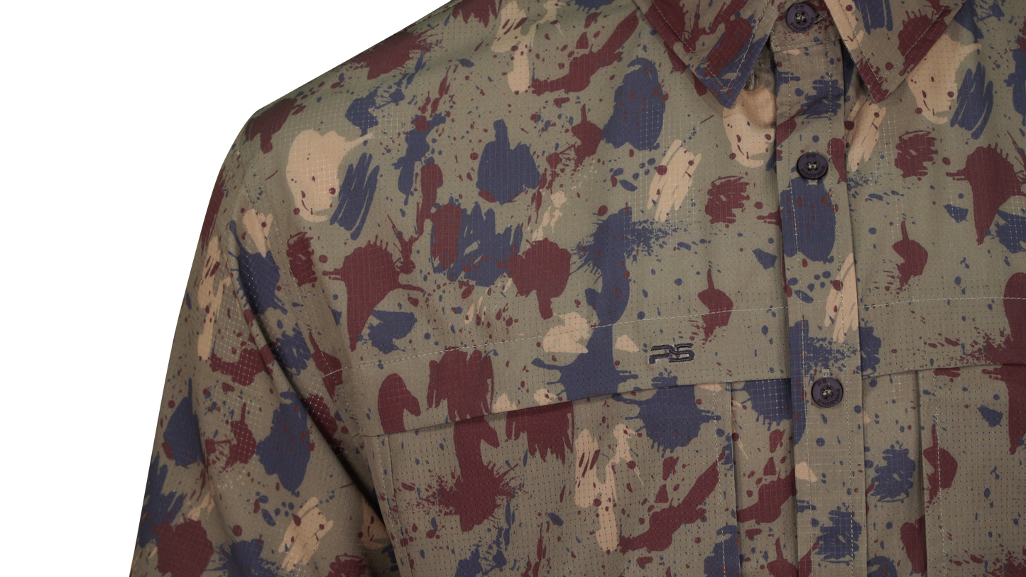 PS210 Short Sleeve Fishing Shirt-Clay Camo22