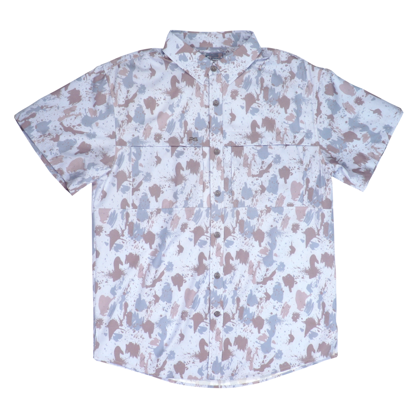 Premium Series Camo Short Sleeve Fishing Shirt - Glacial