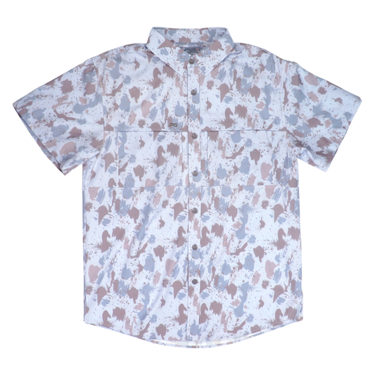 Premium Series Camo Short Sleeve Fishing Shirt - Glacial