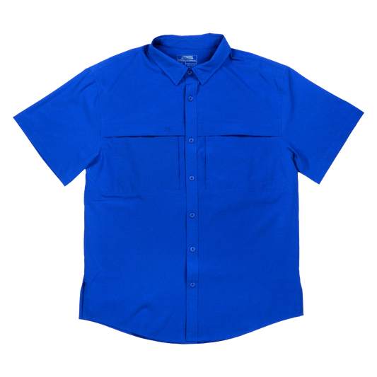 Premium Series Short Sleeve Fishing Shirt - Ocean Blue