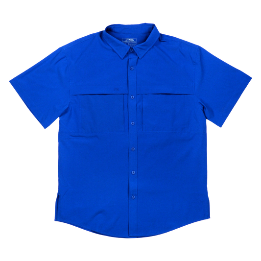 Premium Series Short Sleeve Fishing Shirt - Ocean Blue