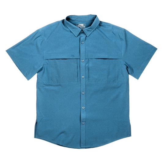 Premium Series Short Sleeve Fishing Shirt - Reef Blue