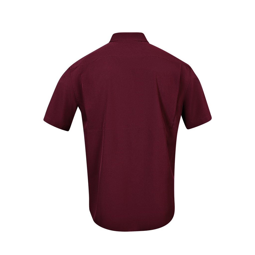Premium Series Short Sleeve Fishing Shirt - Sangria Maroon