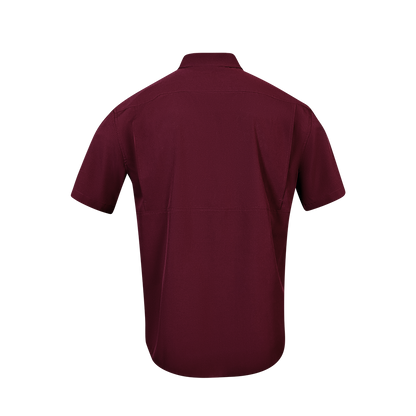 Premium Series Short Sleeve Fishing Shirt - Sangria Maroon