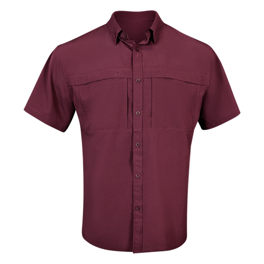 PS210 Short Sleeve Fishing Shirt - Sangria Maroon