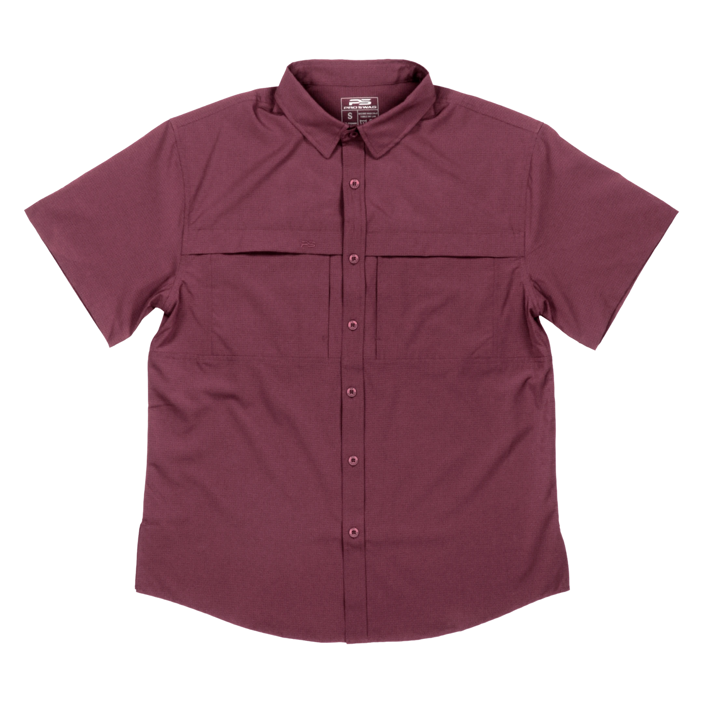 Premium Series Short Sleeve Fishing Shirt - Sangria Maroon