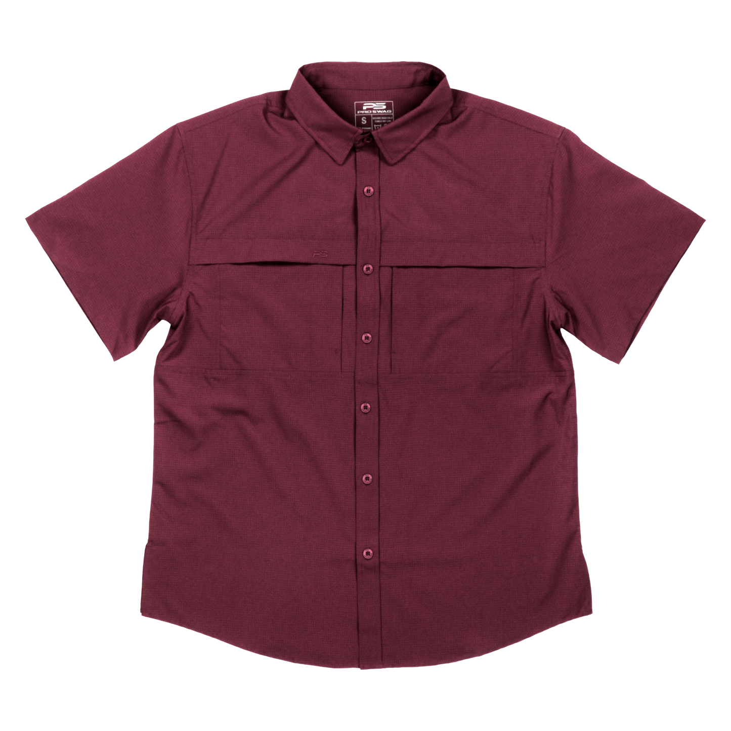 Premium Series Short Sleeve Fishing Shirt - Sangria Maroon
