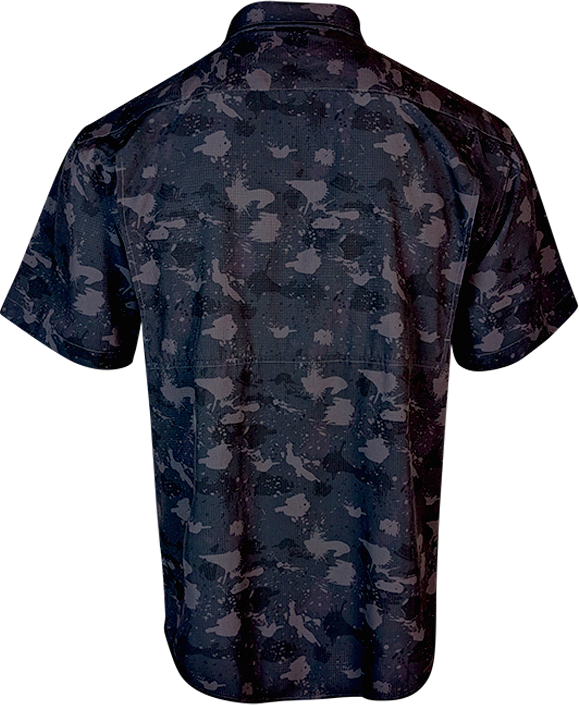 Premium Series Camo Short Sleeve Fishing Shirt - Volcanic