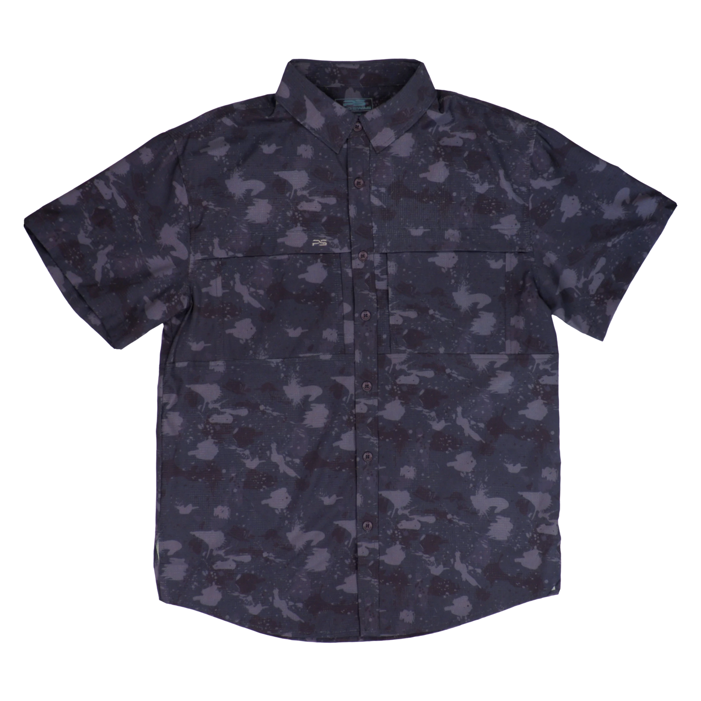 Premium Series Camo Short Sleeve Fishing Shirt - Volcanic