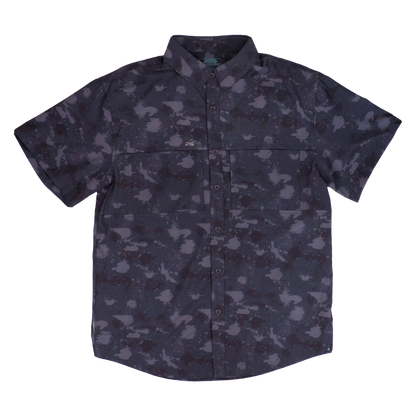 Premium Series Camo Short Sleeve Fishing Shirt - Volcanic