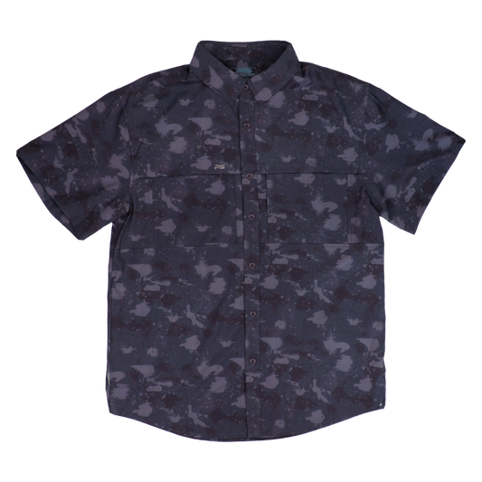 Premium Series Camo Short Sleeve Fishing Shirt - Volcanic