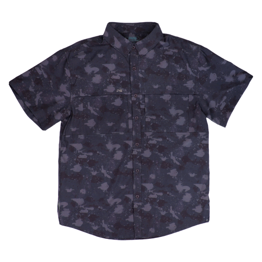 Premium Series Camo Short Sleeve Fishing Shirt - Volcanic