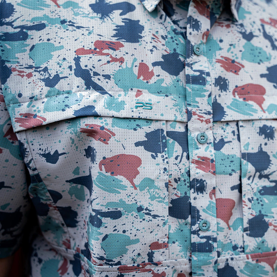 Premium Series Camo Short Sleeve Fishing Shirt - Baja Camo