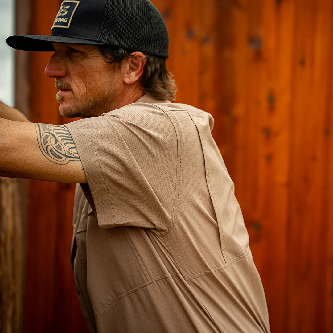 Premium Series Short Sleeve Fishing Shirt - Mesa Tan