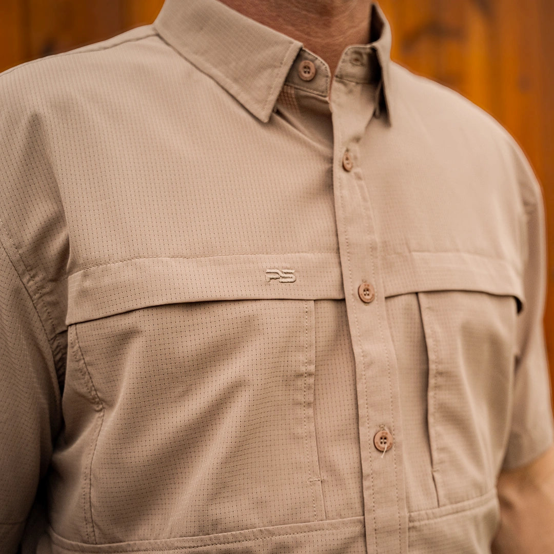 Premium Series Short Sleeve Fishing Shirt - Mesa Tan