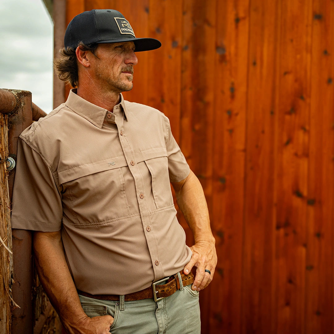 Premium Series Short Sleeve Fishing Shirt - Mesa Tan
