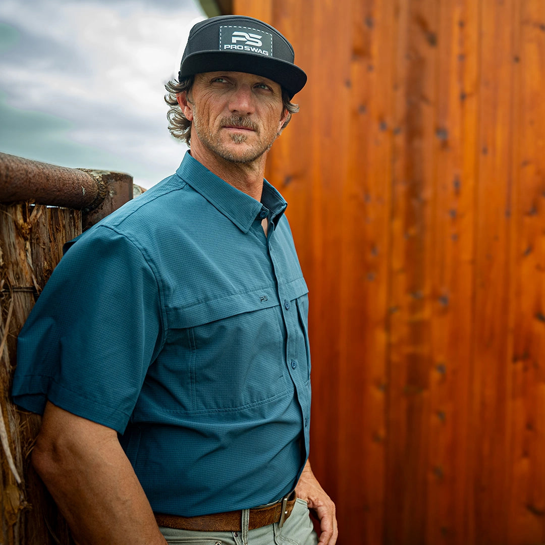 Premium Series Short Sleeve Fishing Shirt - Reef Blue
