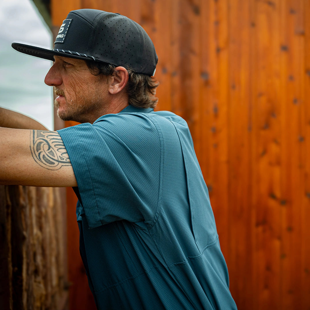 Premium Series Short Sleeve Fishing Shirt - Reef Blue