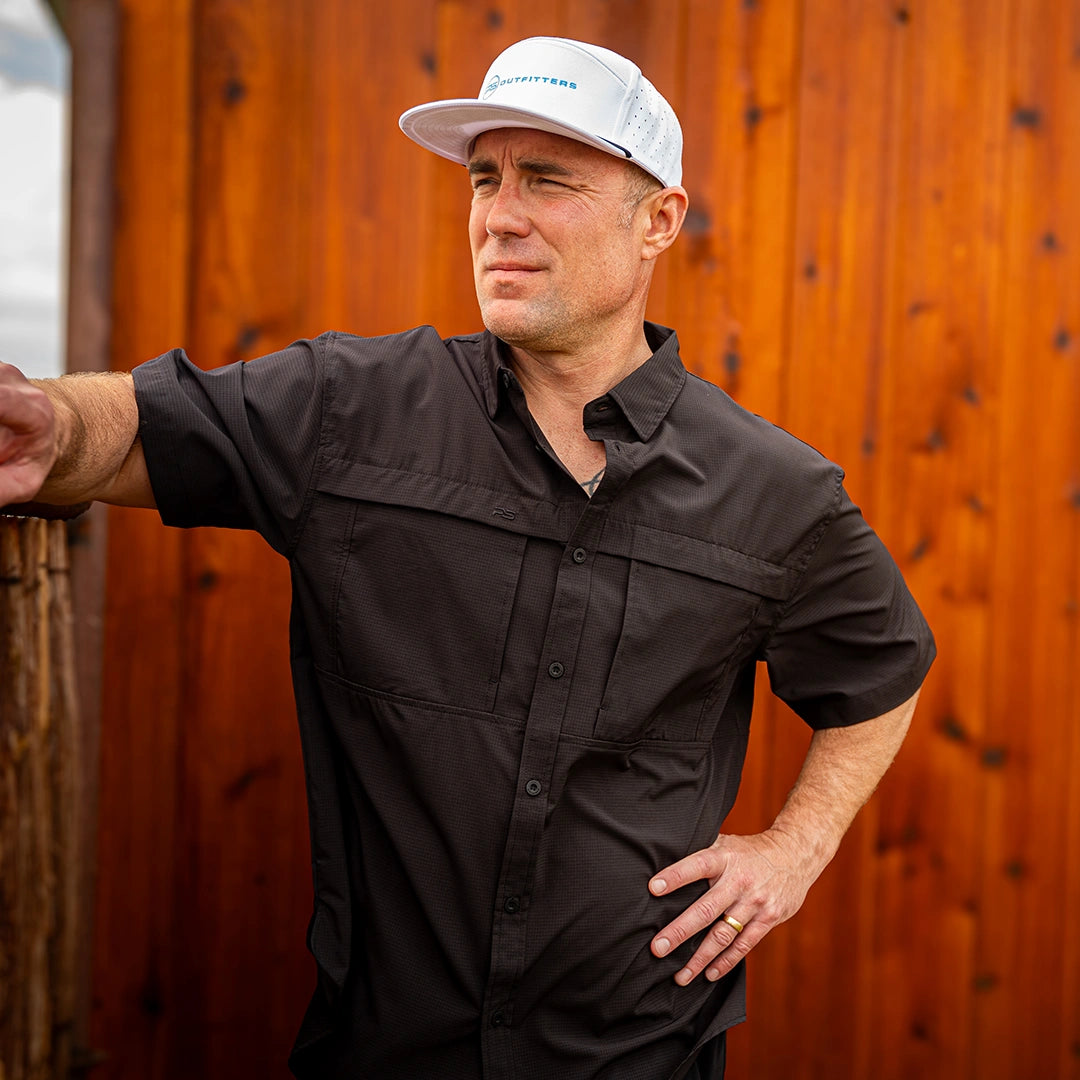Premium Series Short Sleeve Fishing Shirt - Sable Black